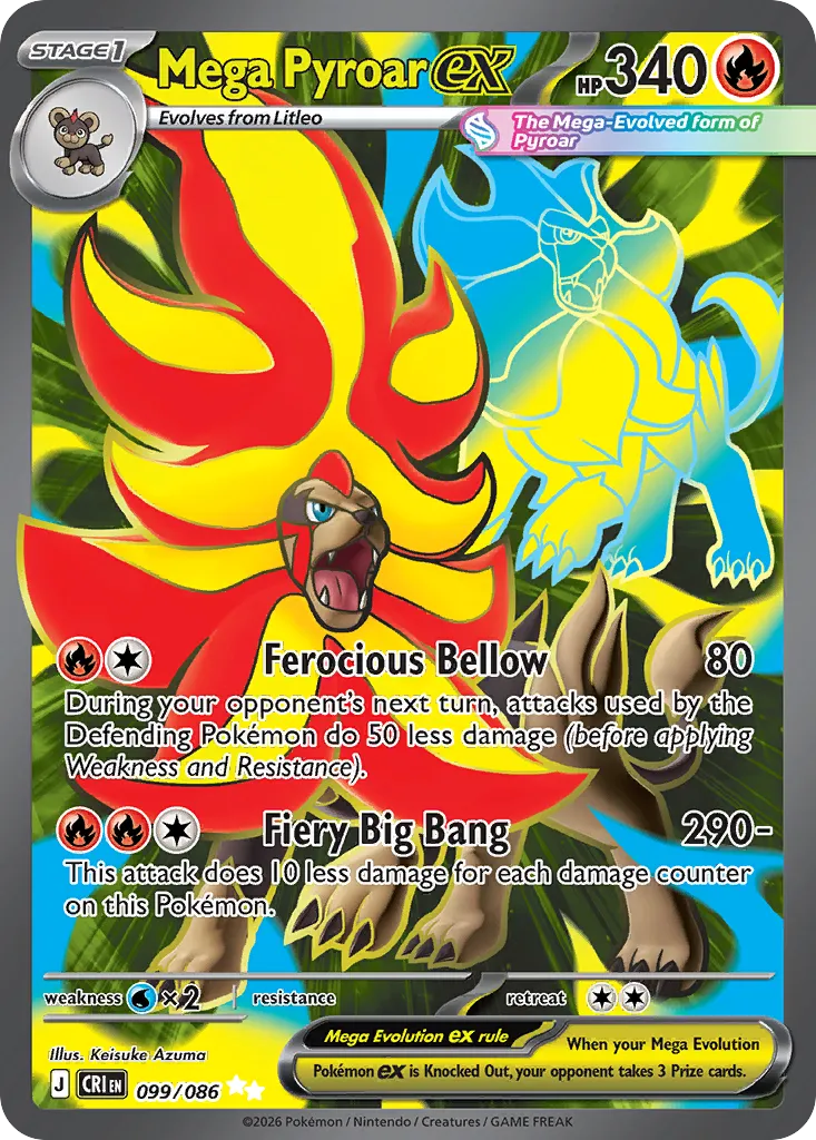 Mega Pyroar ex — ME04: Chaos Rising — Pokémon