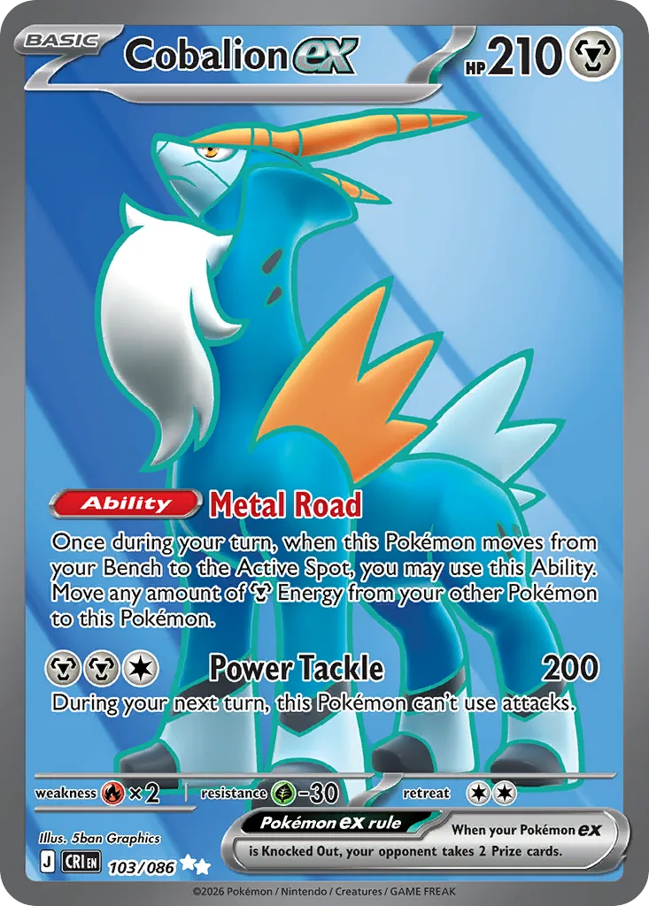Cobalion ex — ME04: Chaos Rising — Pokémon