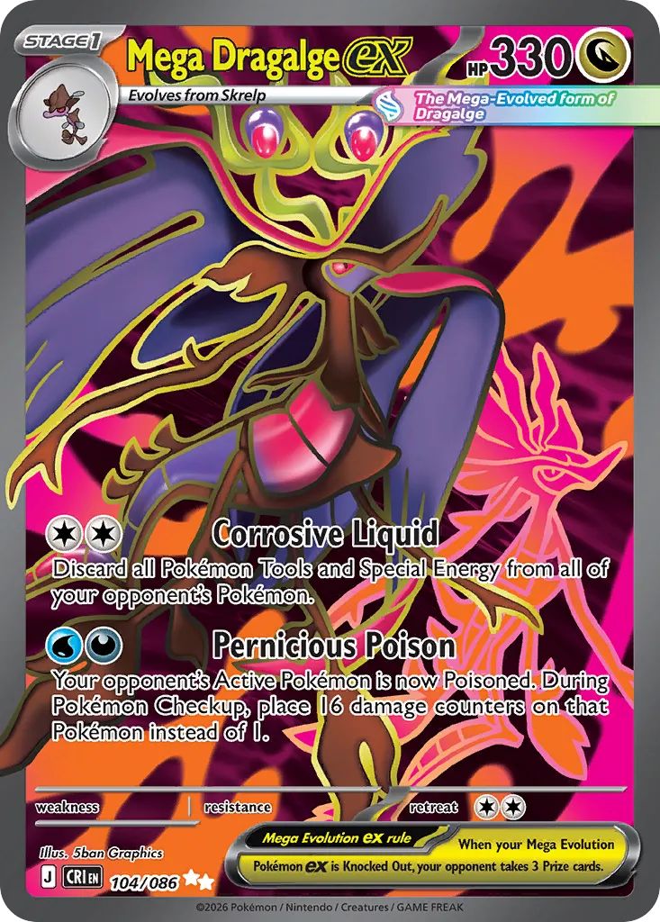 Mega Dragalge ex — ME04: Chaos Rising — Pokémon