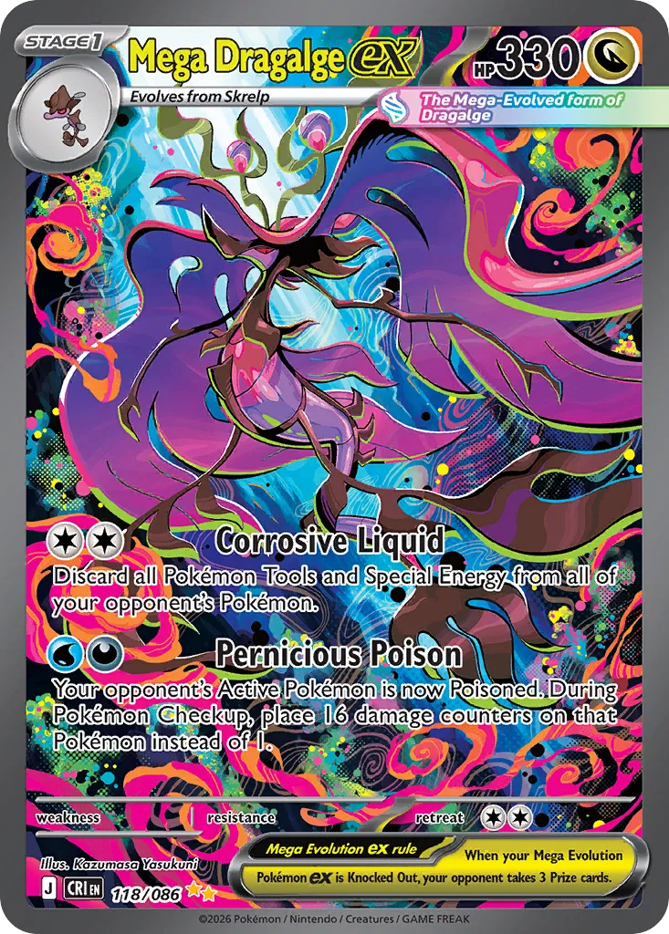 Mega Dragalge ex — ME04: Chaos Rising — Pokémon