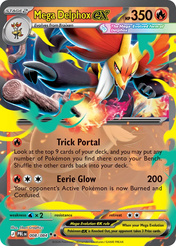 Mega Delphox ex from ME05: Pitch Black - Pokemon