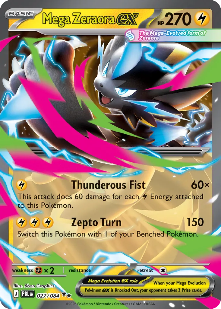 Mega Zeraora ex from ME05: Pitch Black - Pokemon
