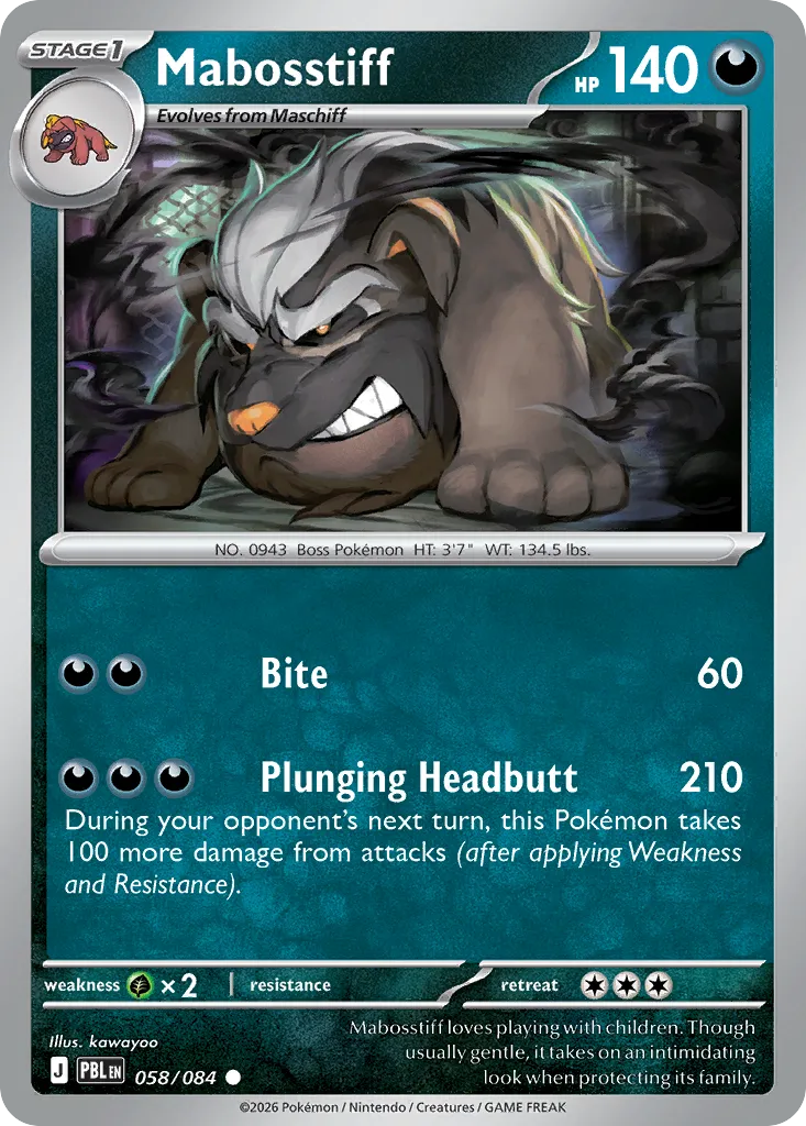 Mabosstiff — ME05: Pitch Black — Pokémon