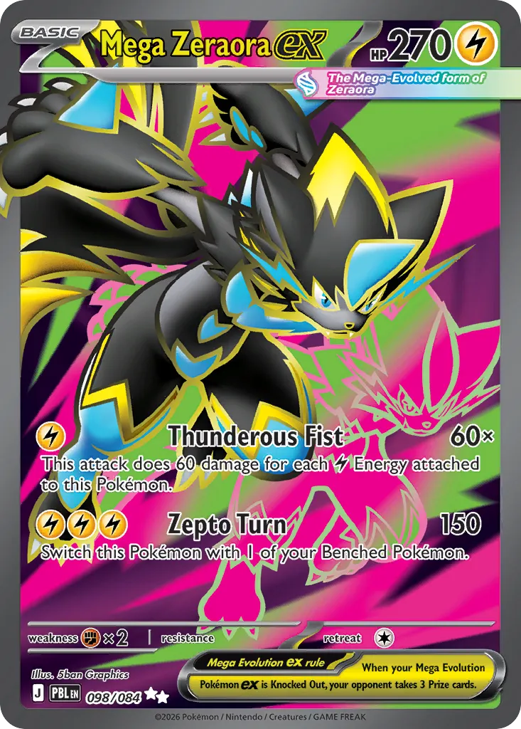 Mega Zeraora ex — ME05: Pitch Black — Pokémon