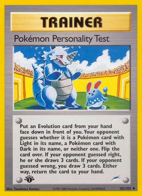 Pokemon Personality Test — Neo Destiny — Pokemon
