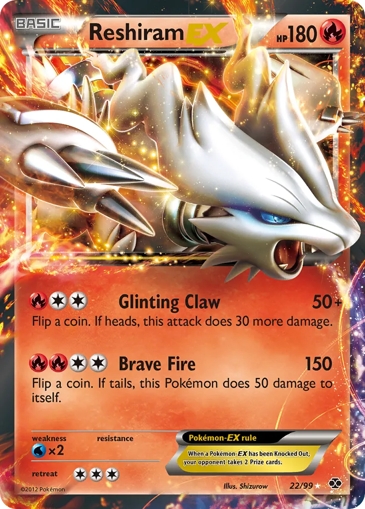 Reshiram EX from Next Destinies - Pokemon