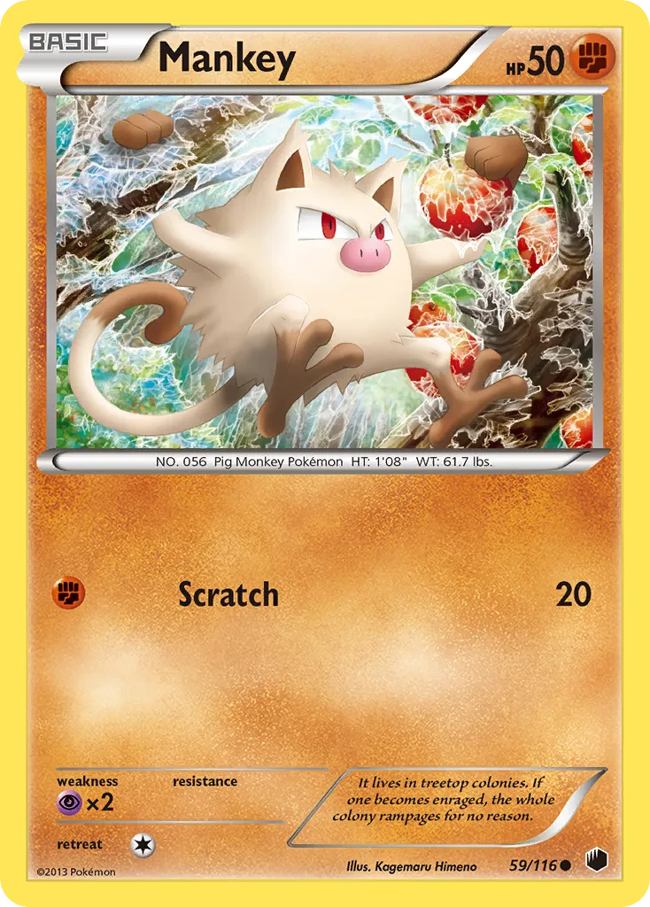 Mankey — Plasma Freeze — Pokemon