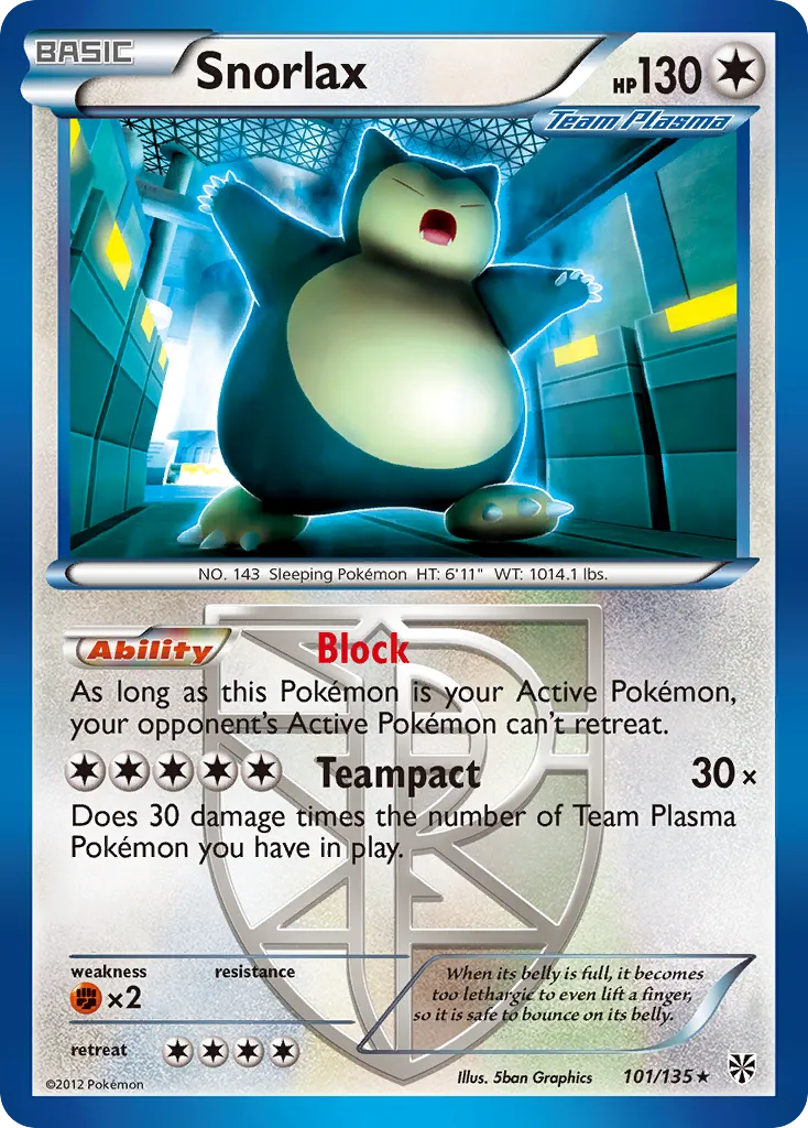 Snorlax — Plasma Storm — Pokémon