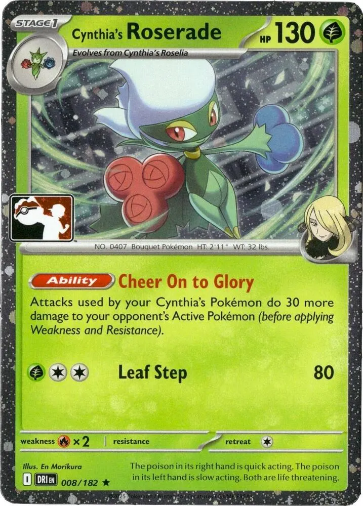 Cynthia's Roserade — Prize Pack Series Cards — Pokemon
