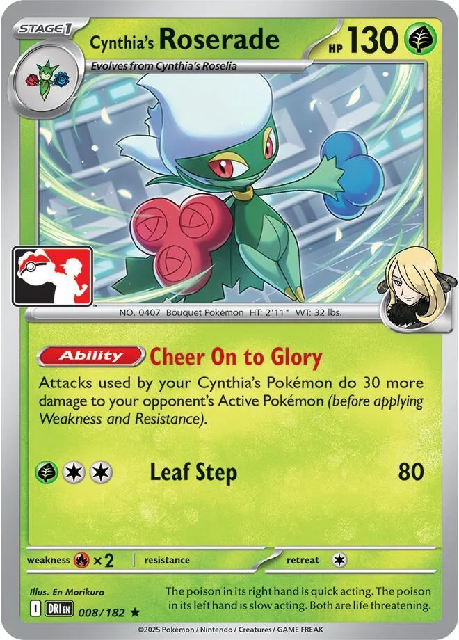 Cynthia's Roserade — Prize Pack Series Cards — Pokémon