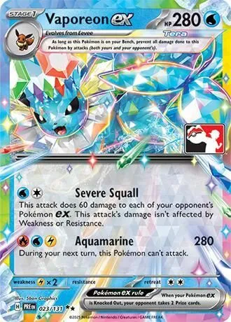 Vaporeon ex — Prize Pack Series Cards — Pokemon