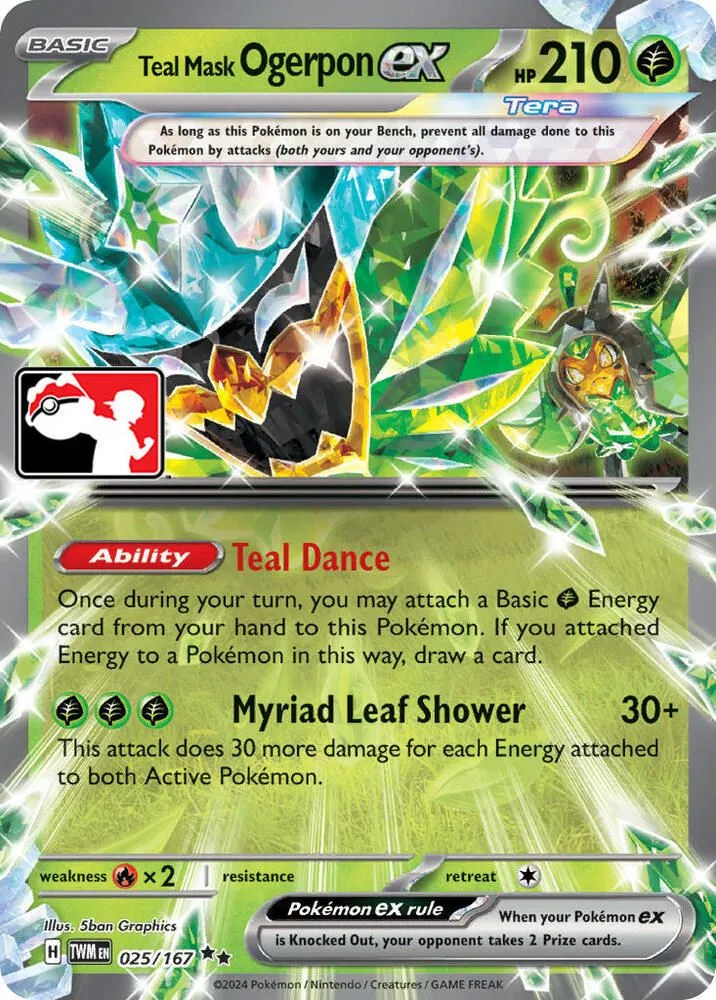Teal Mask Ogerpon ex — Prize Pack Series Cards — Pokemon