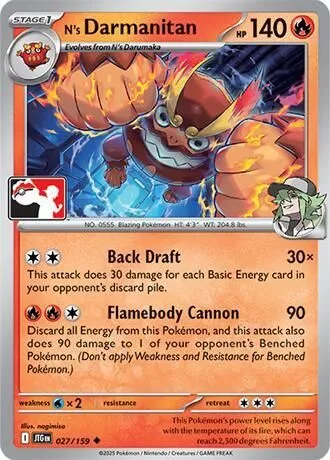 N's Darmanitan — Prize Pack Series Cards — Pokemon