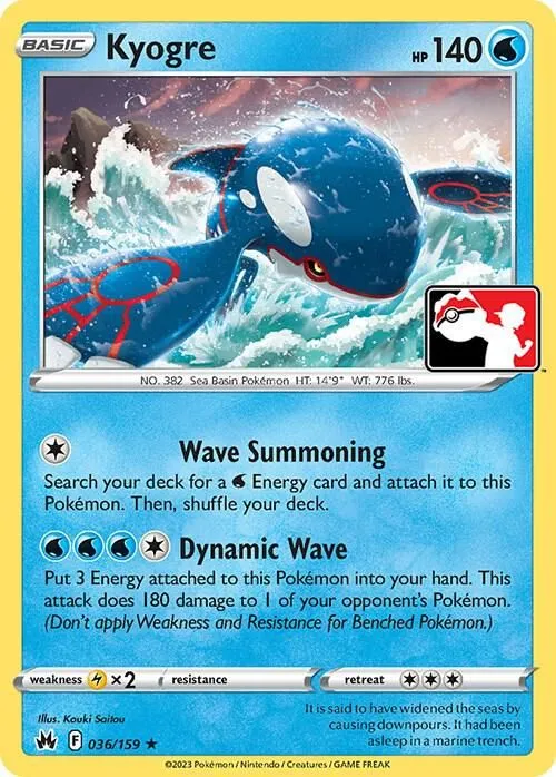Kyogre — Prize Pack Series Cards — Pokemon