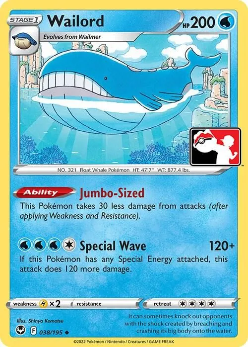 Wailord — Prize Pack Series Cards — Pokemon