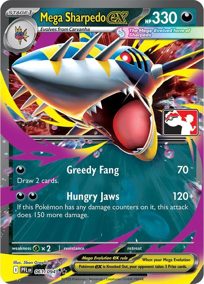 Mega Sharpedo ex — Prize Pack Series Cards — Pokemon