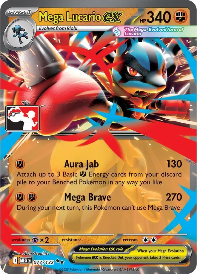 Mega Lucario ex from Prize Pack Series Cards - Pokemon