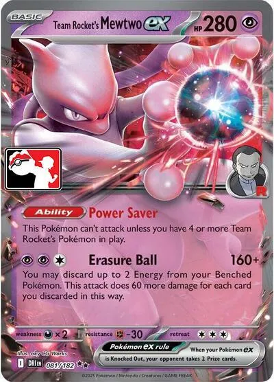 Team Rocket's Mewtwo ex — Prize Pack Series Cards — Pokémon