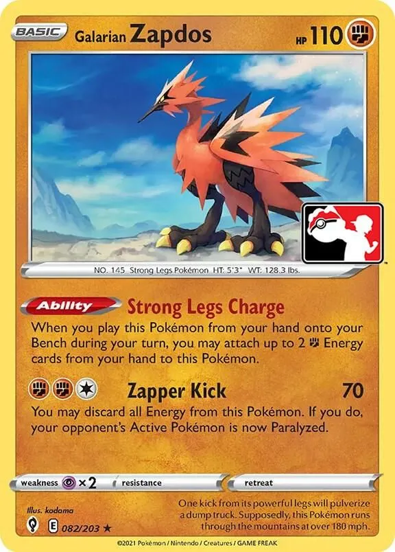 Galarian Zapdos — Prize Pack Series Cards — Pokemon