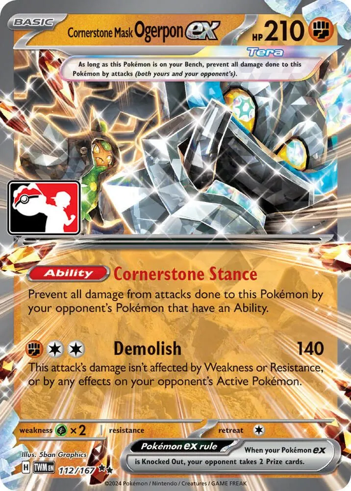 Cornerstone Mask Ogerpon ex — Prize Pack Series Cards — Pokemon