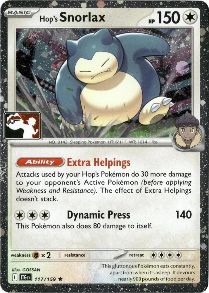 Hop's Snorlax from Prize Pack Series Cards - Pokemon