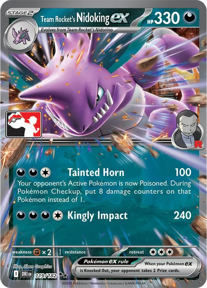 Nidoking ex de la Team Rocket — Prize Pack Series Cards — Pokemon