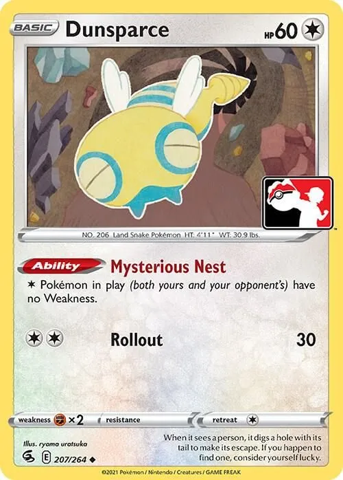 Dunsparce — Prize Pack Series Cards — Pokemon