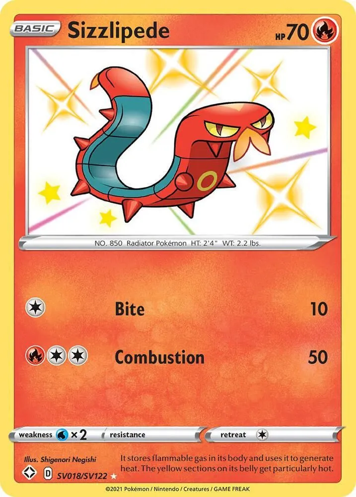 Sizzlipede — Shining Fates: Shiny Vault — Pokemon