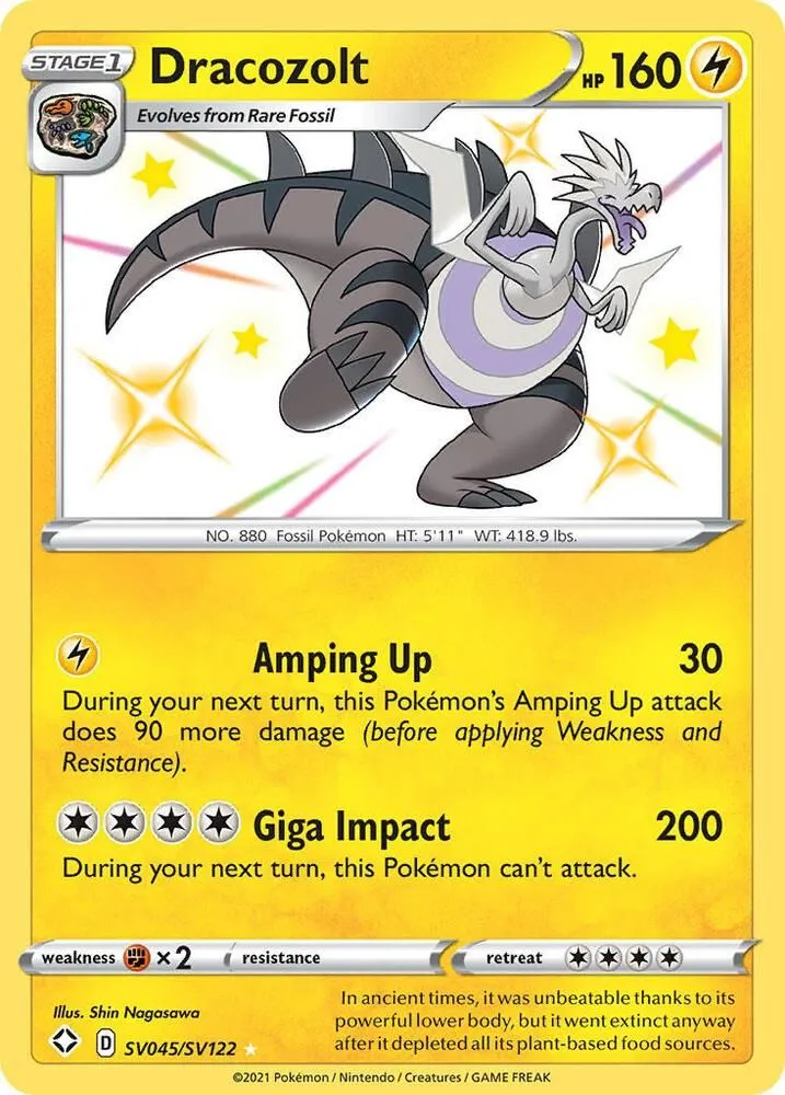 Dracozolt — Shining Fates: Shiny Vault — Pokémon