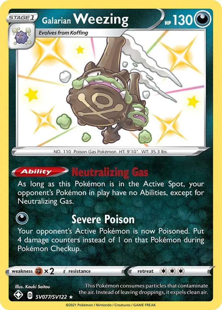 Galarian Weezing — Shining Fates: Shiny Vault — Pokemon