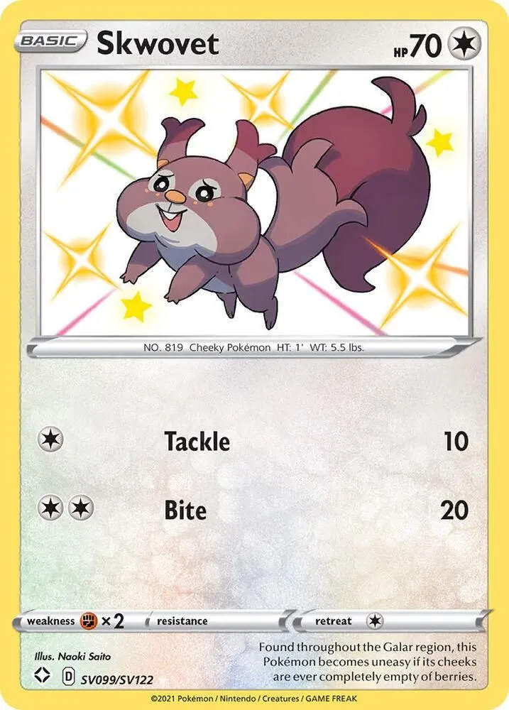 Skwovet — Shining Fates: Shiny Vault — Pokémon