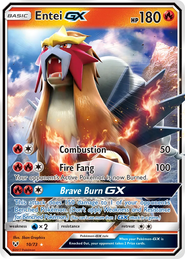 Entei GX — Shining Legends — Pokemon