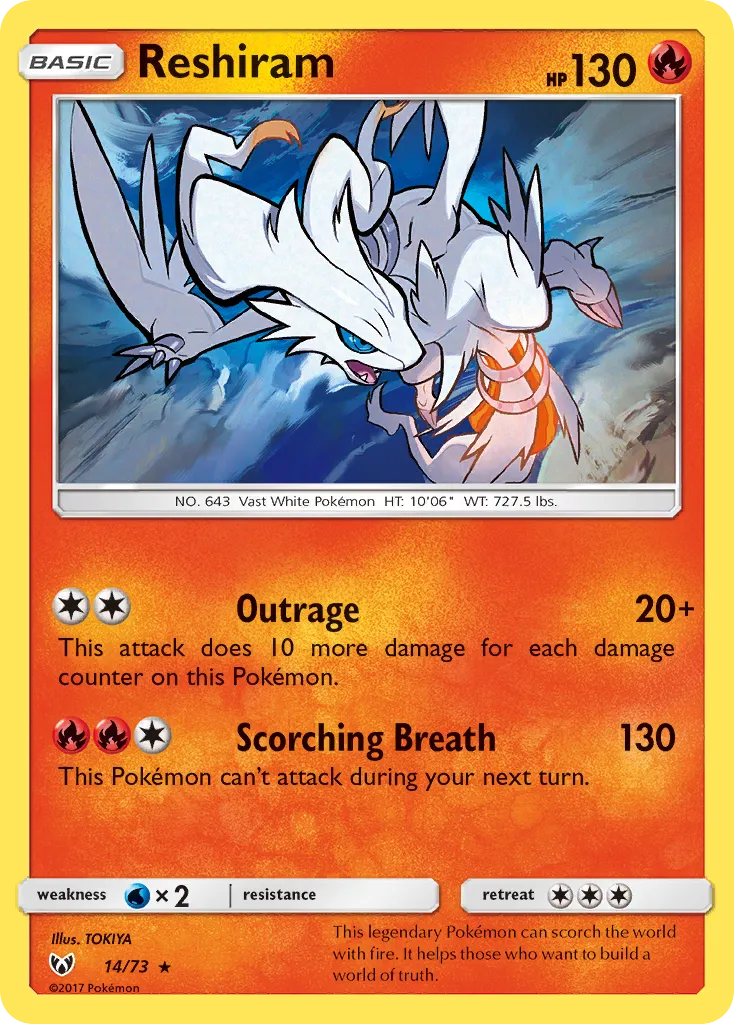 Reshiram — Shining Legends — Pokémon