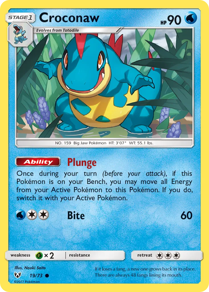 Croconaw — Shining Legends — Pokemon