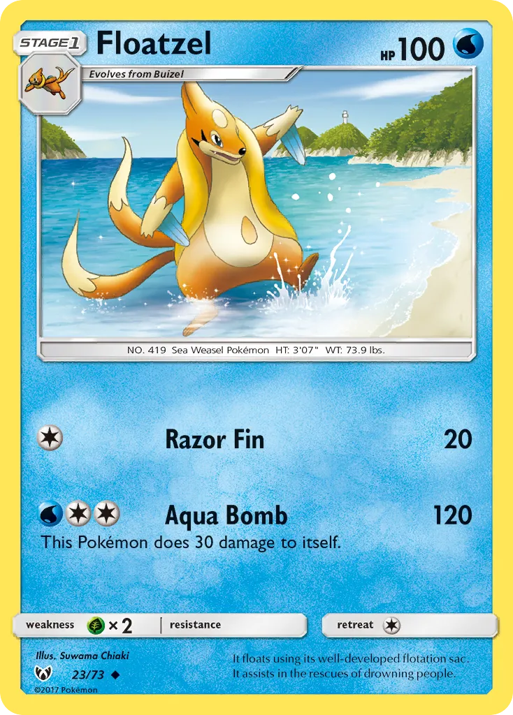 Floatzel — Shining Legends — Pokémon