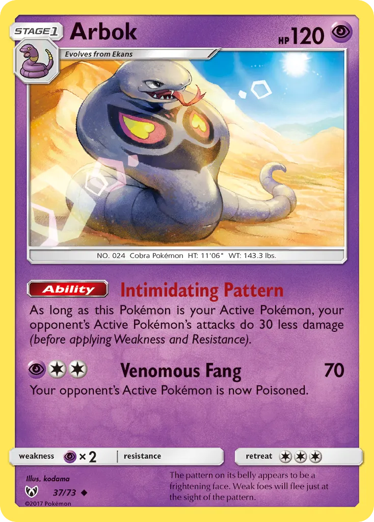 Arbok — Shining Legends — Pokémon