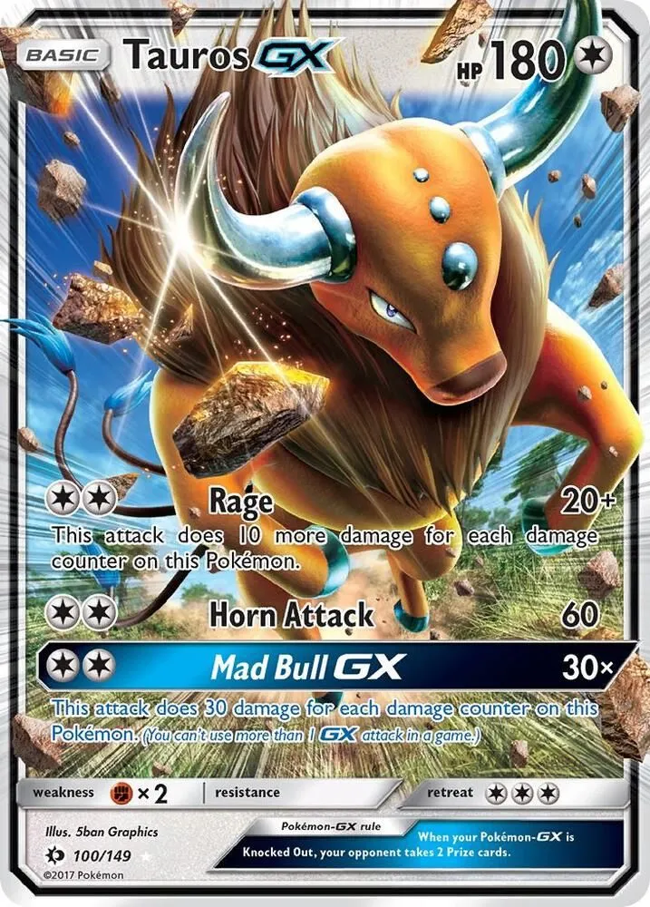 Tauros GX — SM Base Set — Pokémon