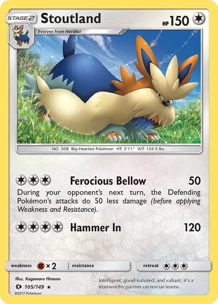 Stoutland — SM Base Set — Pokémon