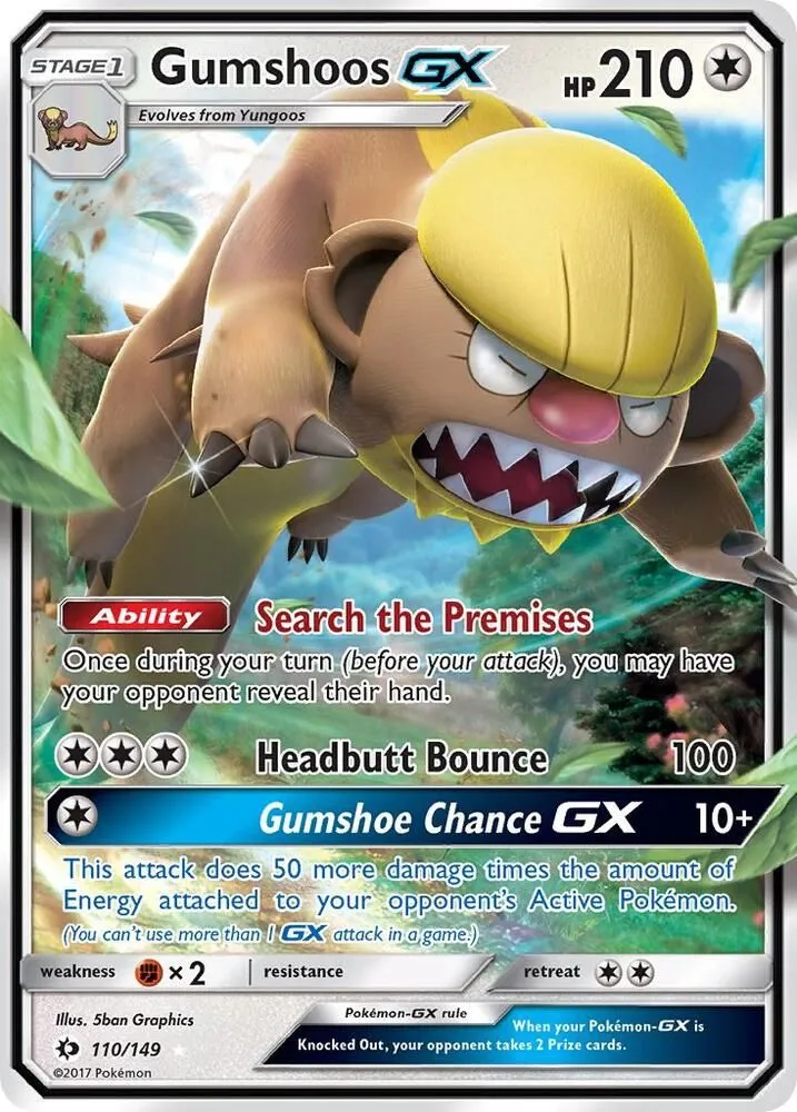 Gumshoos GX — SM Base Set — Pokémon