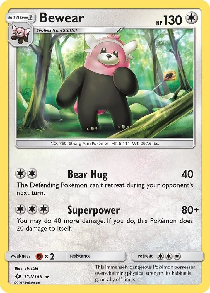 Bewear — SM Base Set — Pokémon