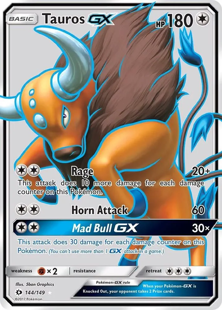 Tauros GX — SM Base Set — Pokémon