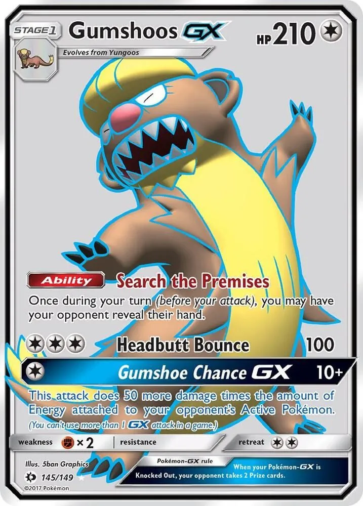 Gumshoos GX — SM Base Set — Pokémon