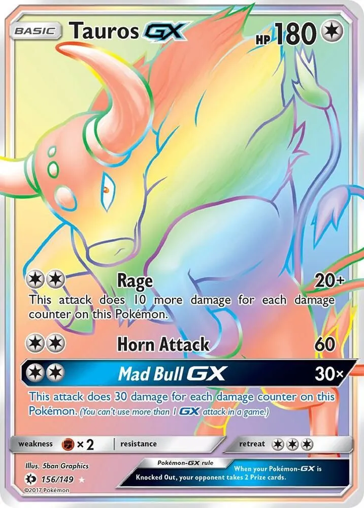 Tauros GX — SM Base Set — Pokemon
