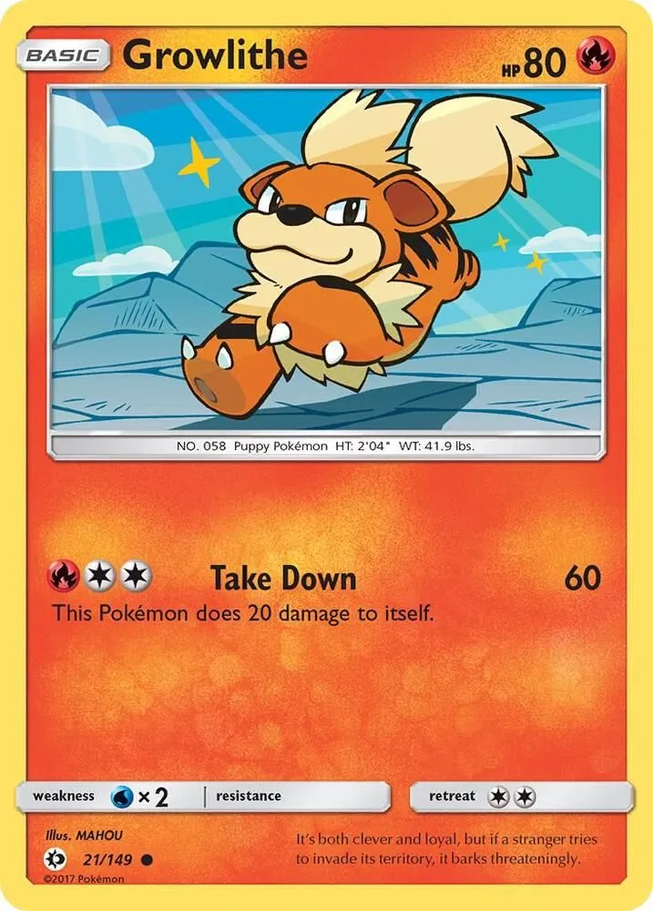 Growlithe — SM Base Set — Pokémon
