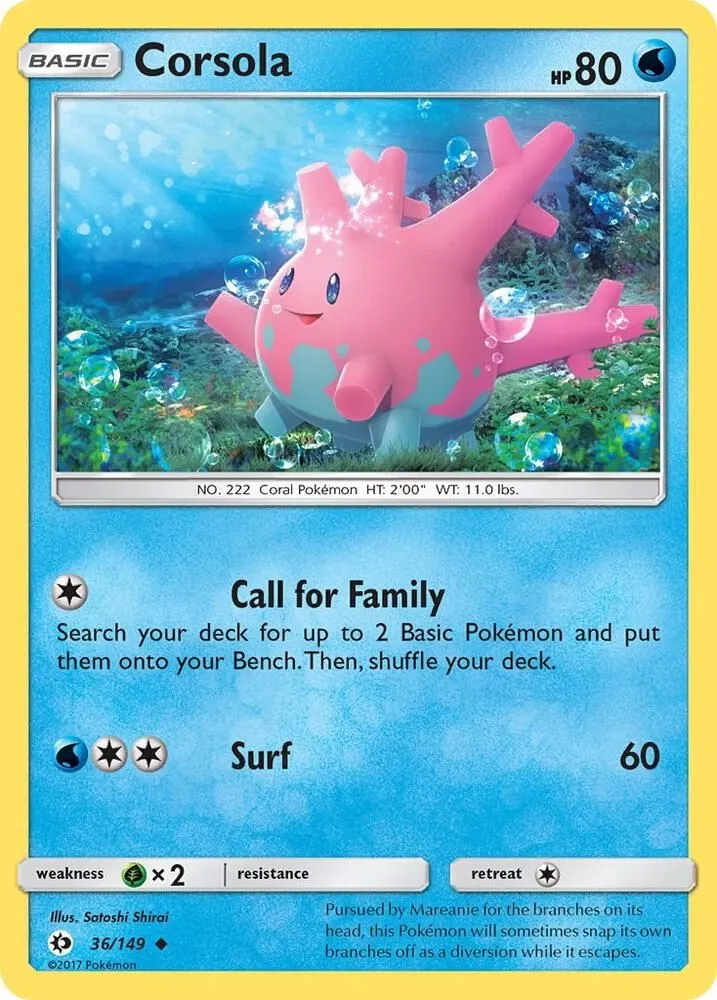 Corsola — SM Base Set — Pokémon