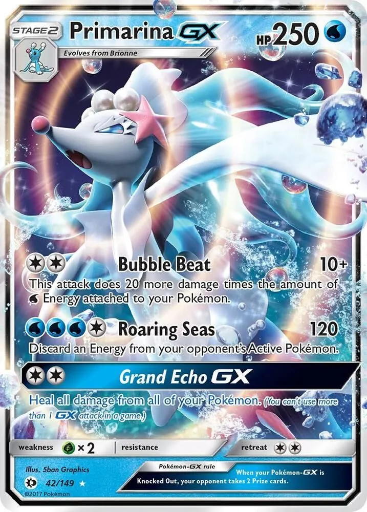 Primarina GX — SM Base Set — Pokémon