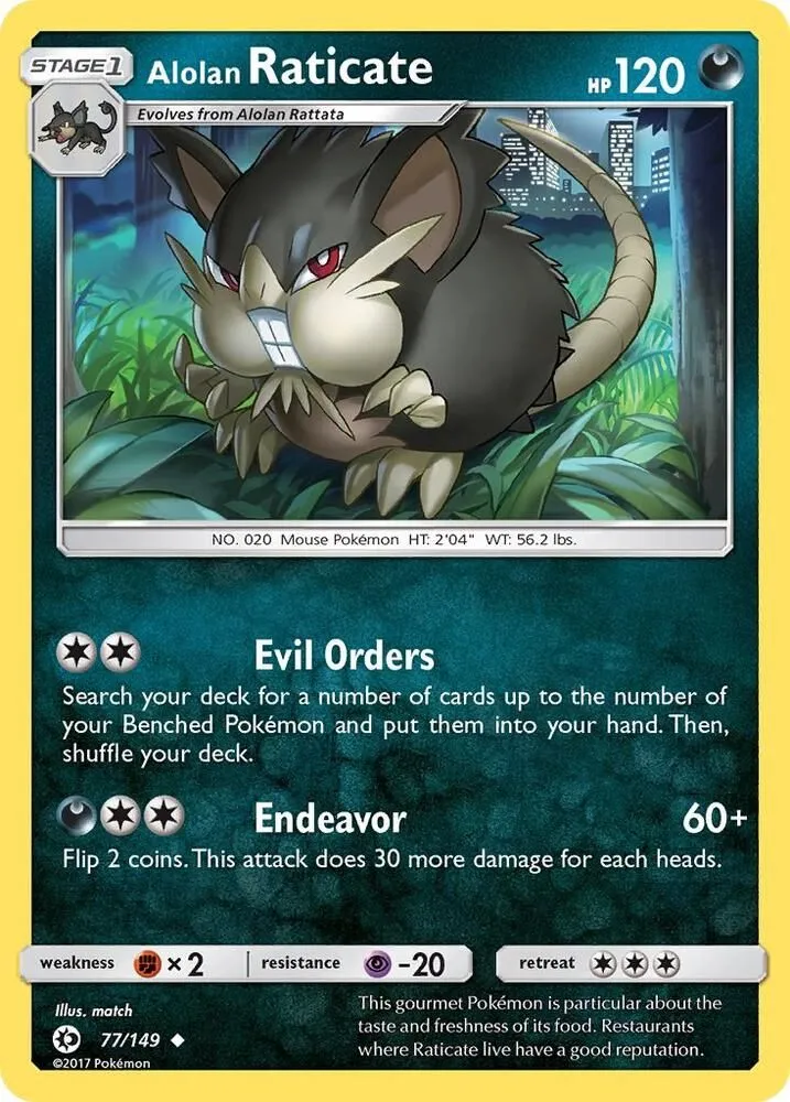 Alolan Raticate — SM Base Set — Pokémon