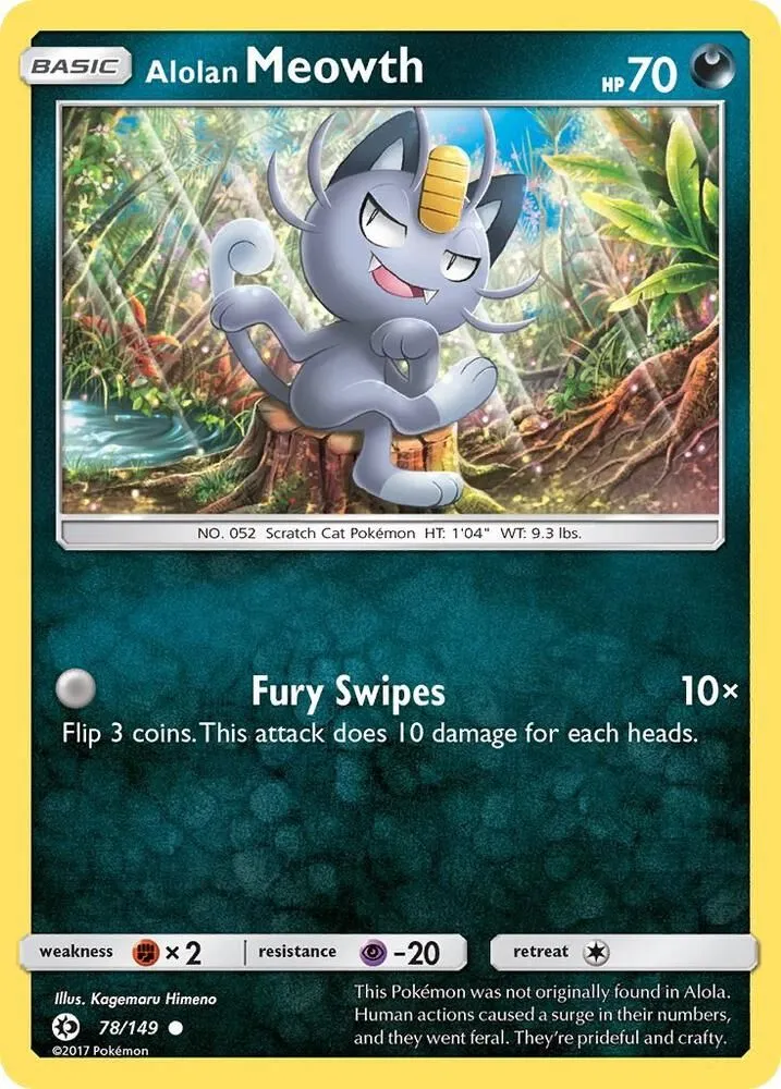Alolan Meowth — SM Base Set — Pokemon
