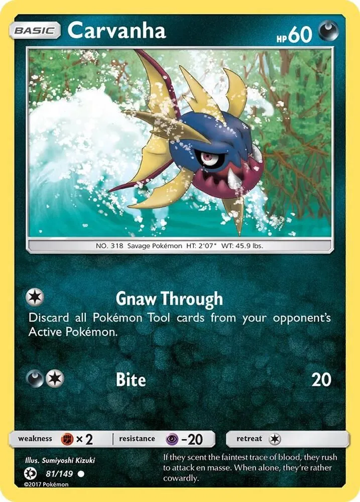 Carvanha — SM Base Set — Pokémon