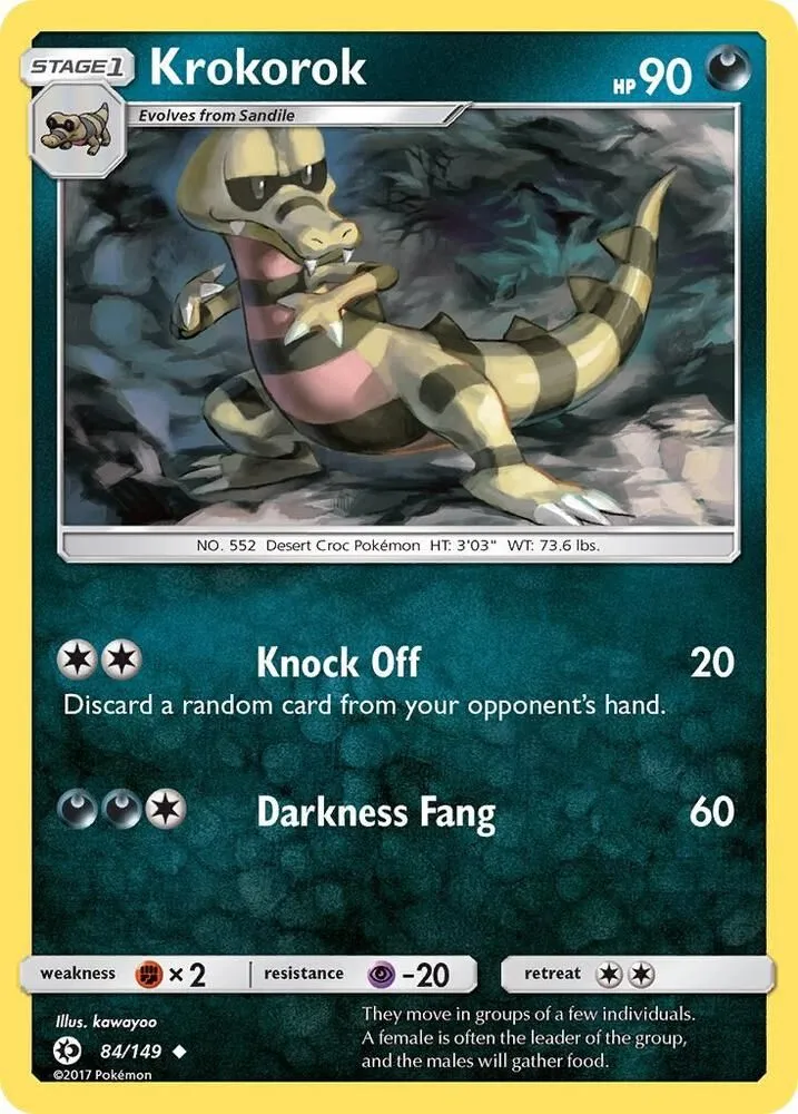 Krokorok — SM Base Set — Pokémon